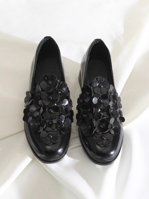 Metallic Flower Loafers（22.0cm〜）