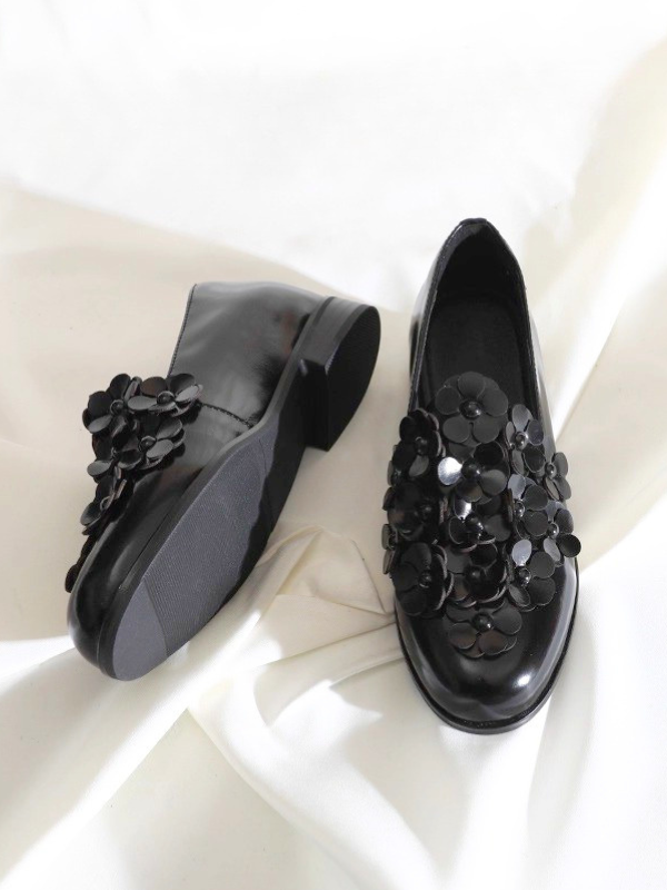 Metallic Flower Loafers（22.0cm〜）