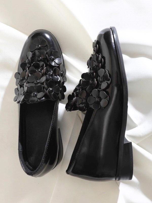 Metallic Flower Loafers（22.0cm〜）