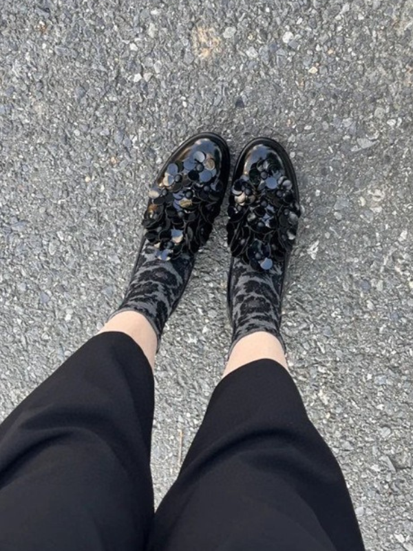Metallic Flower Loafers（22.0cm〜）