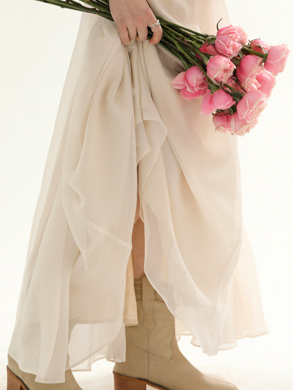 Noir Ribbon Frill Dress