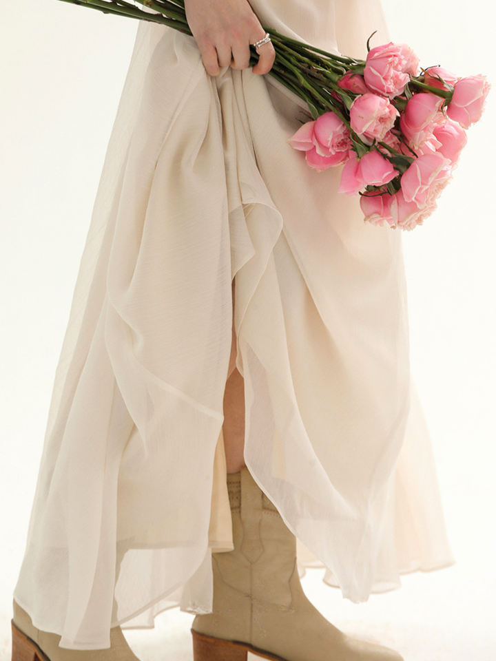 Noir Ribbon Frill Dress