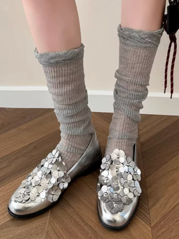 Metallic Flower Loafers（22.0cm〜）