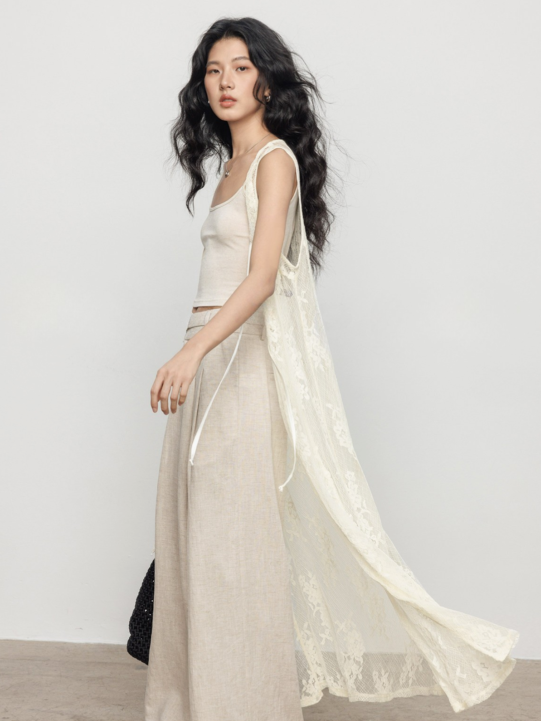 〈Pre Order〉Floral Lace Long Gilet