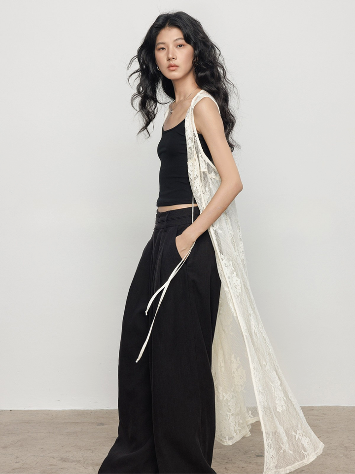 〈Pre Order〉Floral Lace Long Gilet