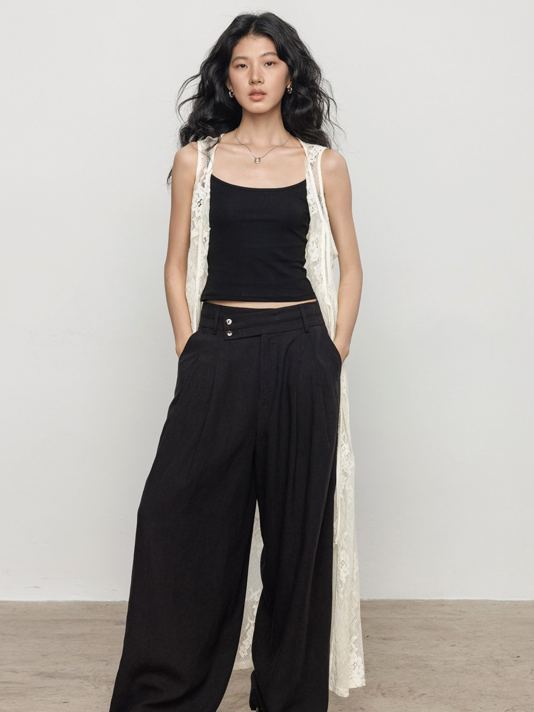 〈Pre Order〉Floral Lace Long Gilet