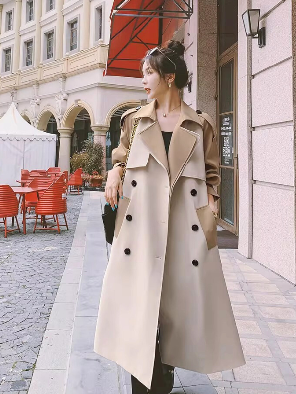 Bi-Color Structured Trench Coat