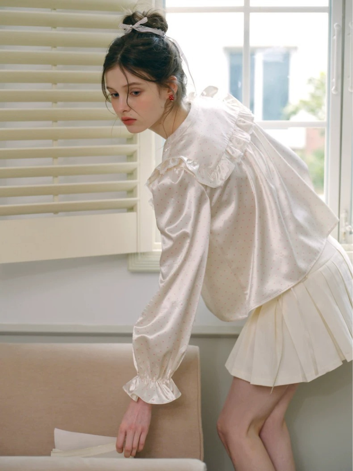 Satin Frill Detail Blouse
