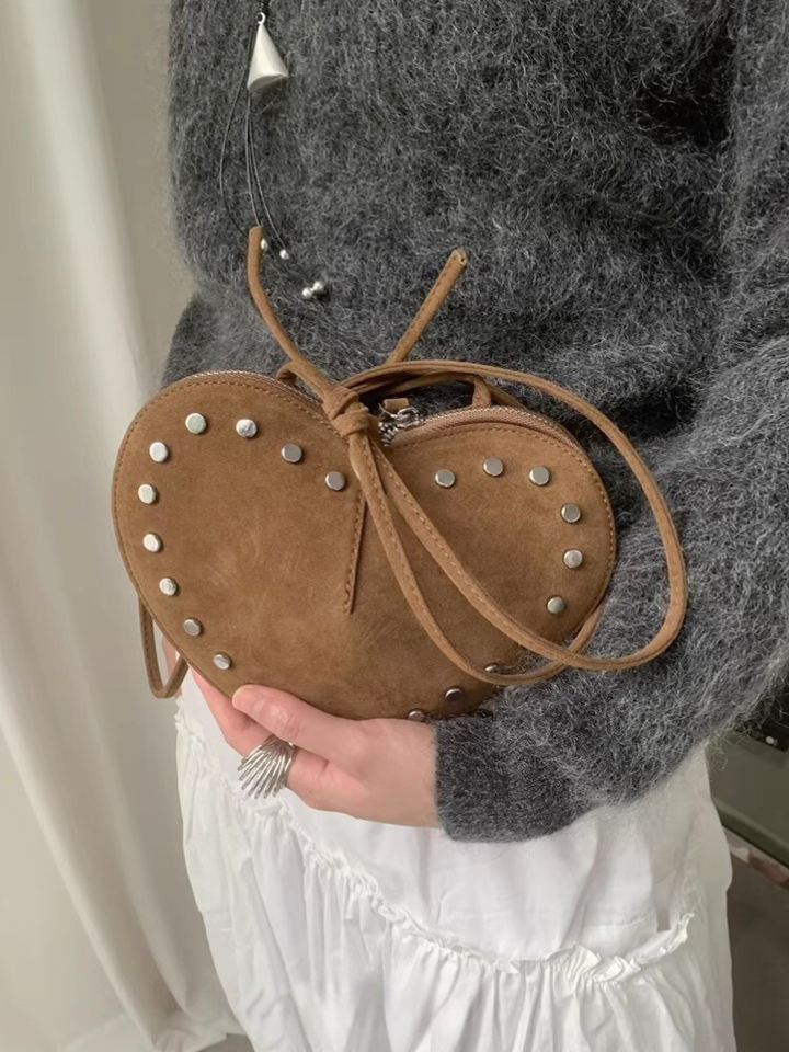 Studded Heart Mini Bag