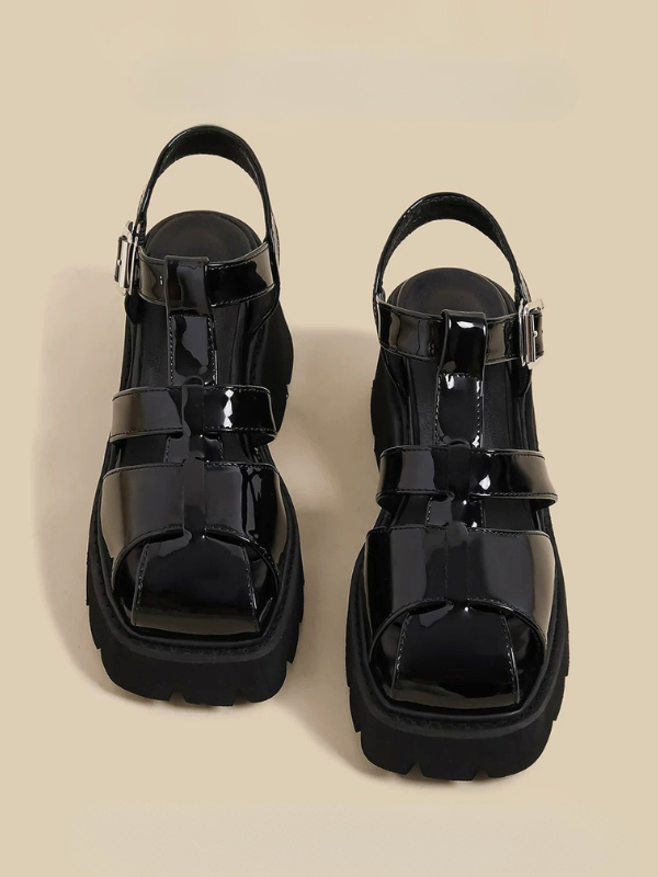 Patent Platform Strap Sandals（〜25.0cm）