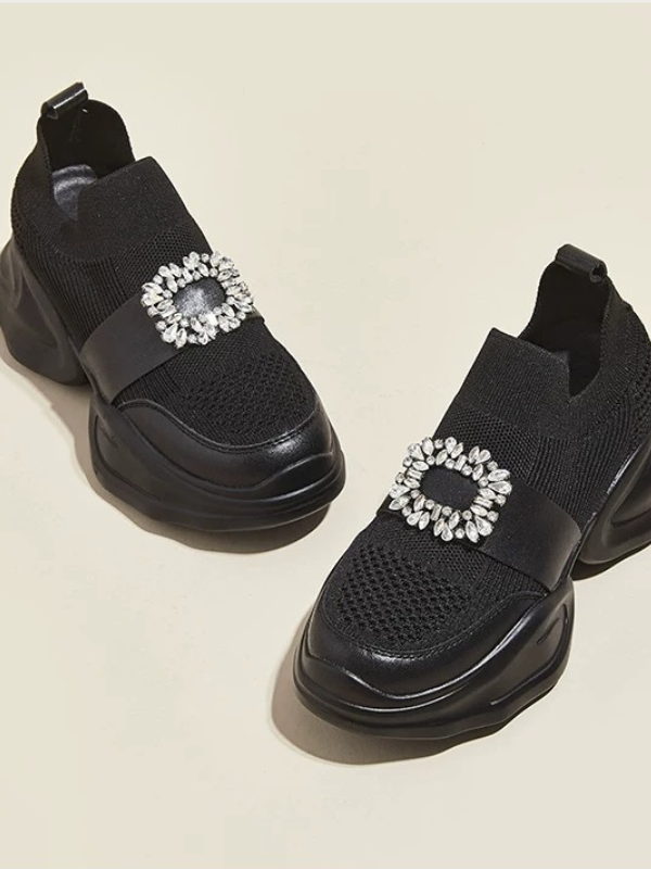 Ornament Buckle Slip-on Sneakers