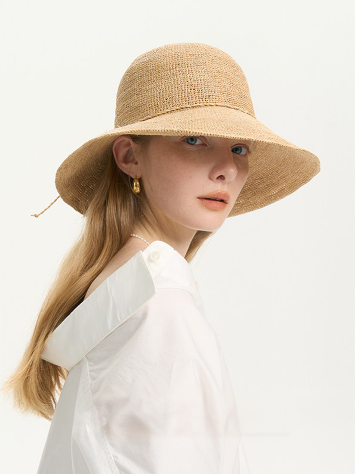 Natural Raffia Wide Brim Hat