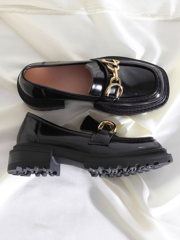 Gold Chain Chunky Loafers