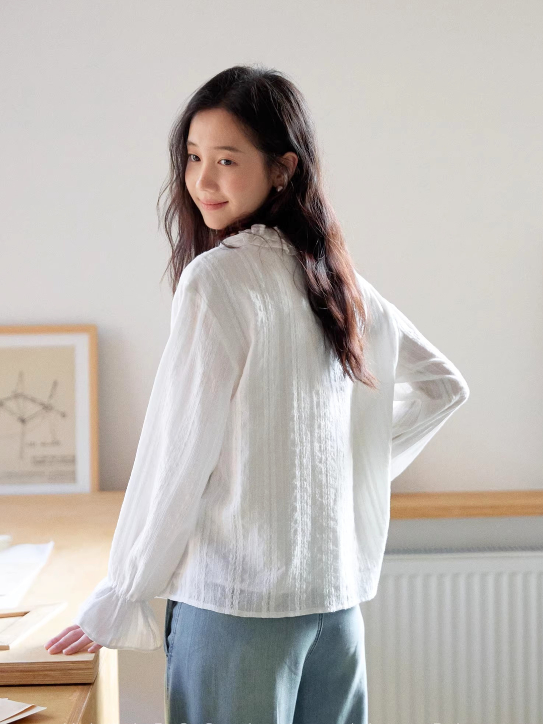 Ruffle Ribbon Blouse