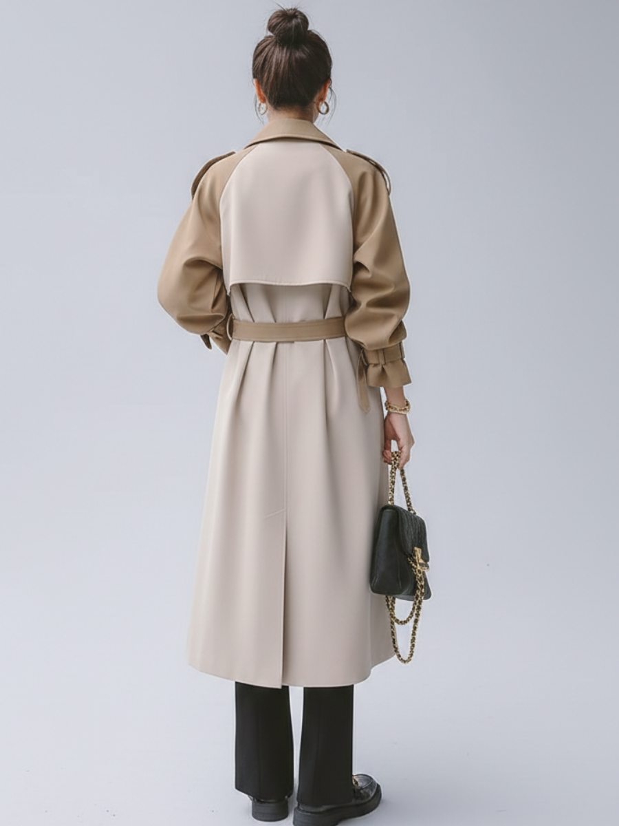 Bi-Color Structured Trench Coat