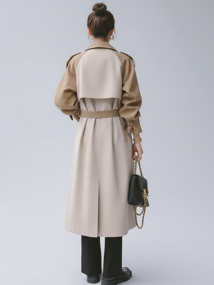 Bi-Color Structured Trench Coat