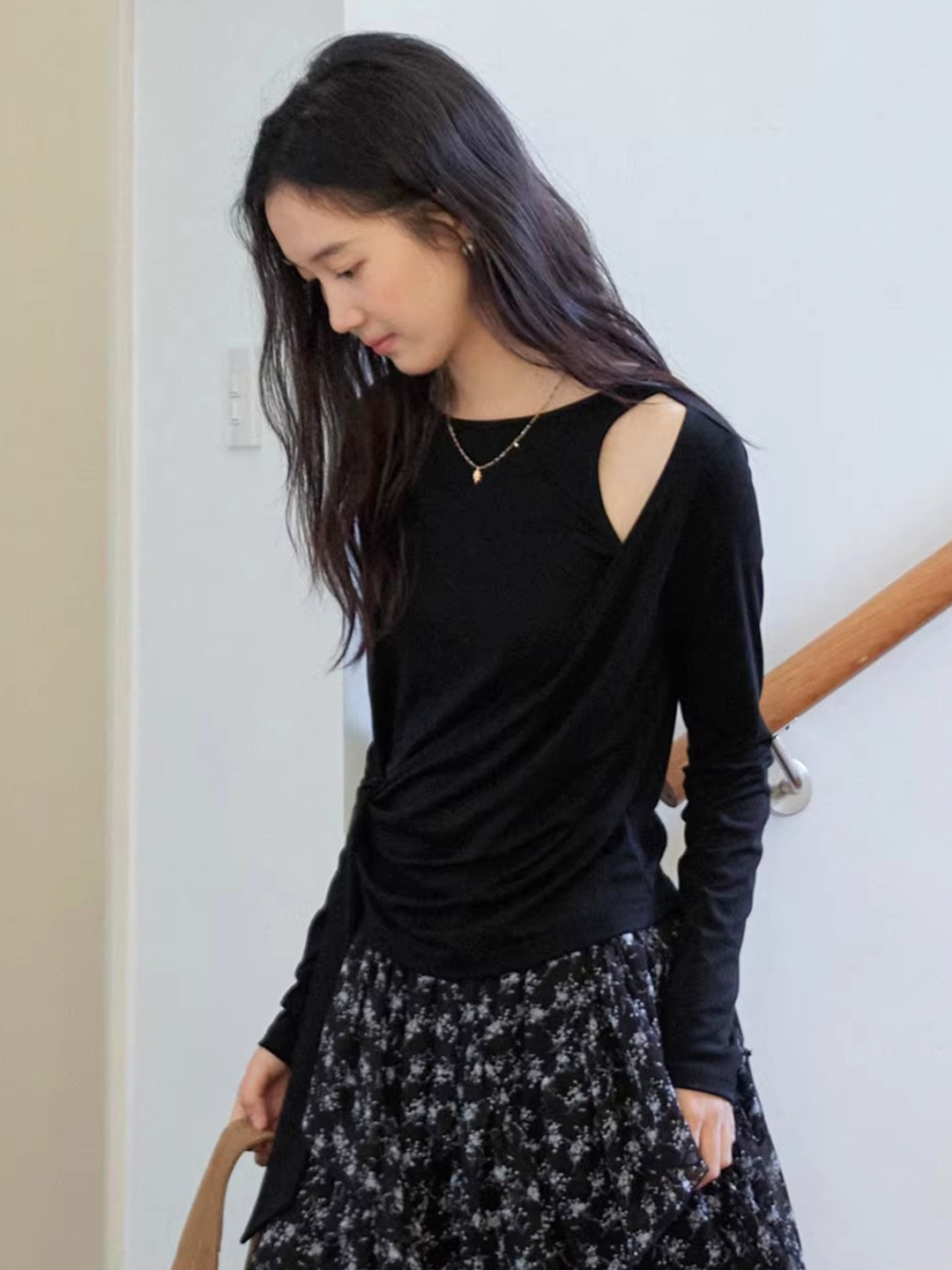 Asymmetry Draped Cut Top
