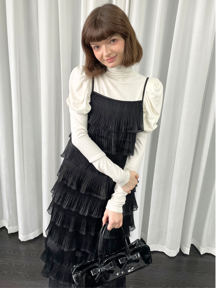 【Loose Smell】Layered Pleated Frill Dress
