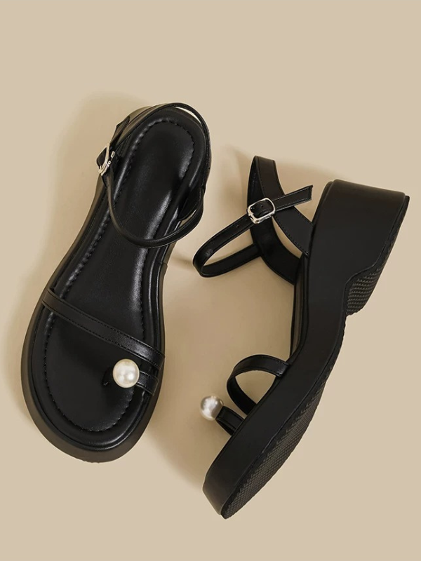 Pearl Accent Platform Sandals