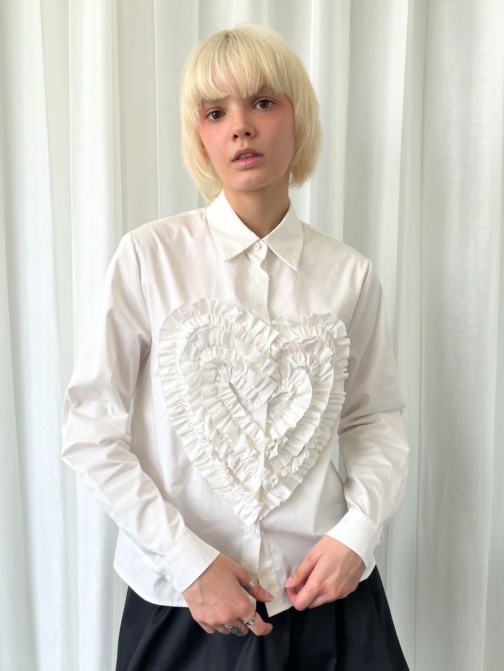 【Loose Smell】Heart Frill Shirt