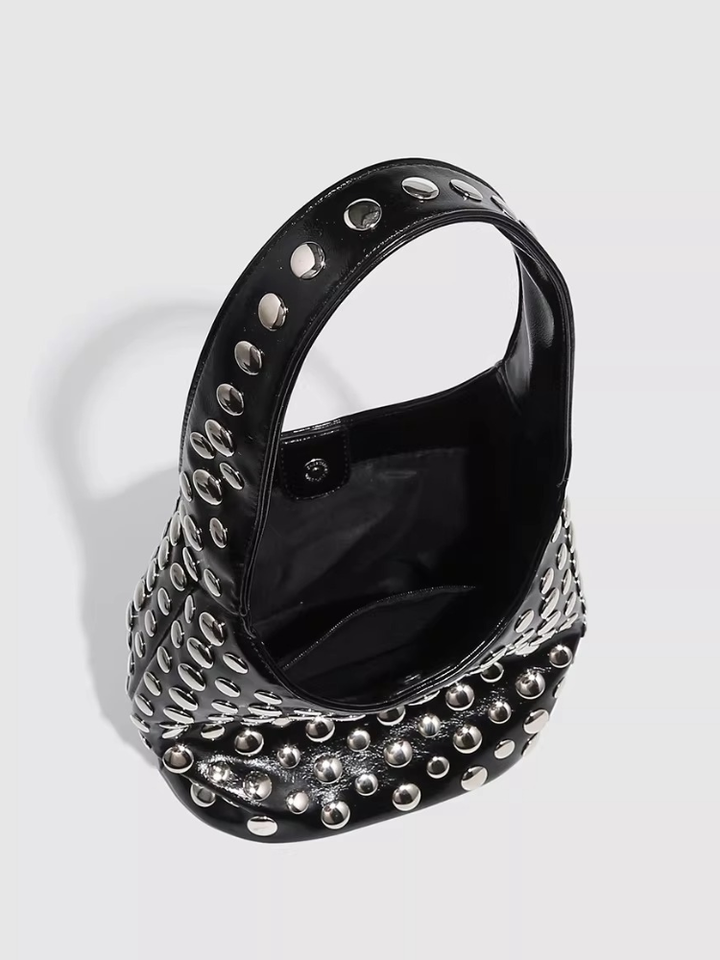 Metal Studs Mini Hobo Bag