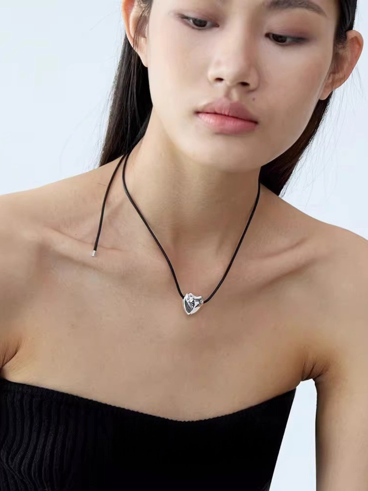 【EGO ACC】Heart Pendant Cord Necklace