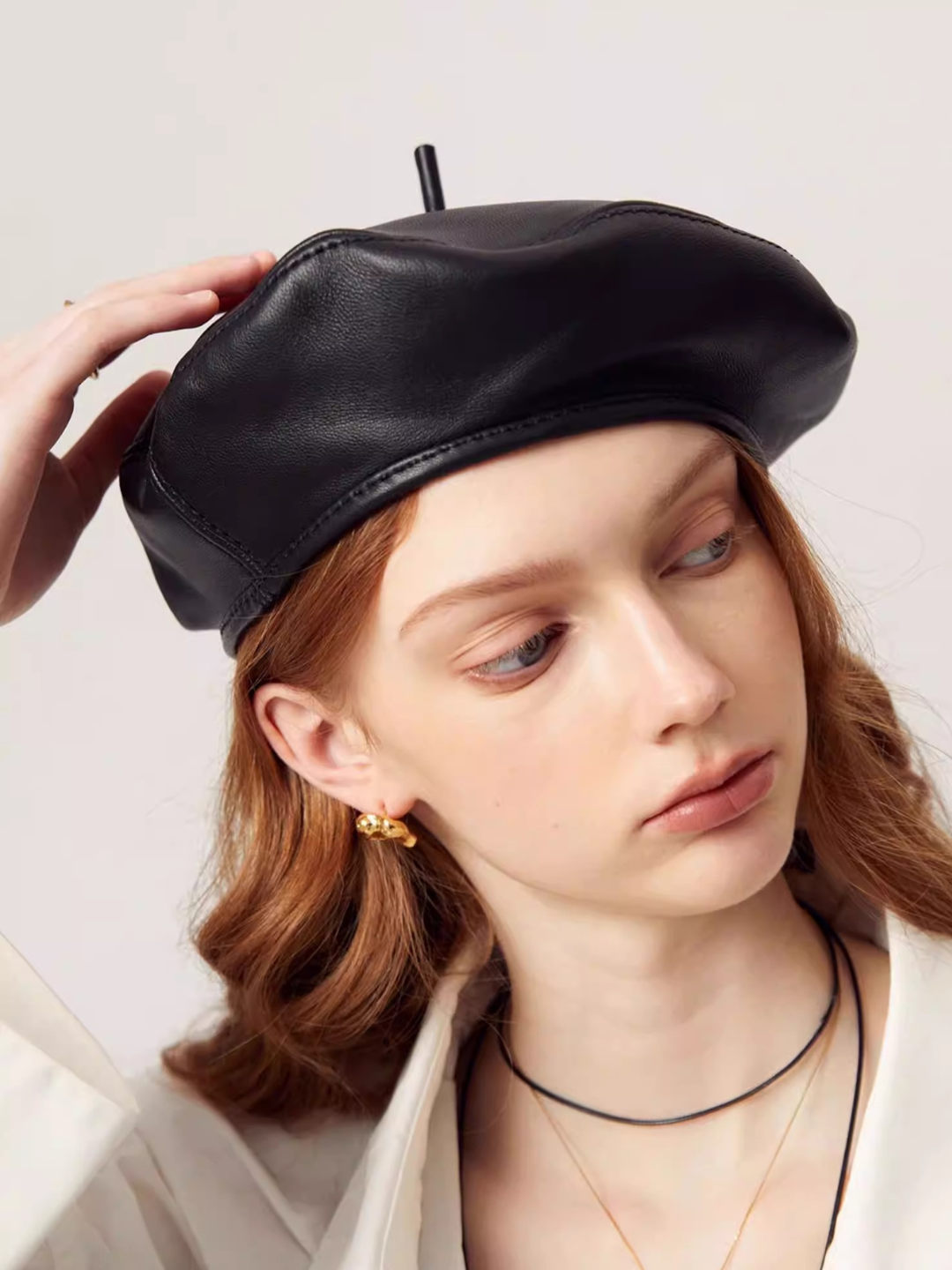 Classic Lamb Leather Beret