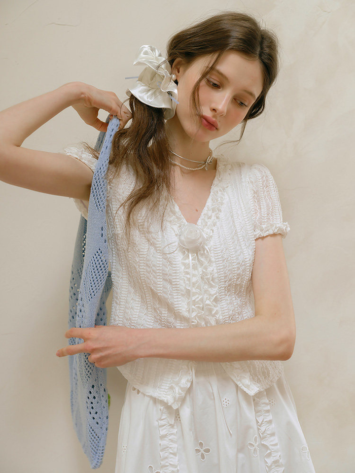 Rose Frill Top