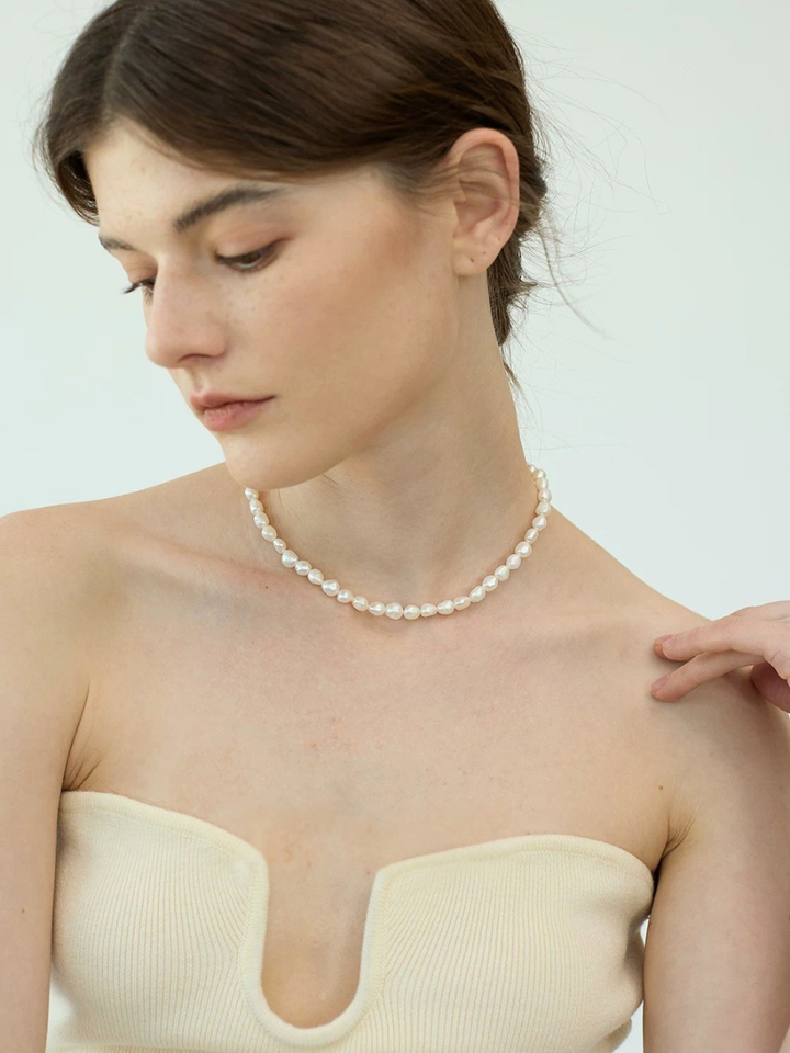 【EGO ACC】Organic Pearl Toggle Necklace