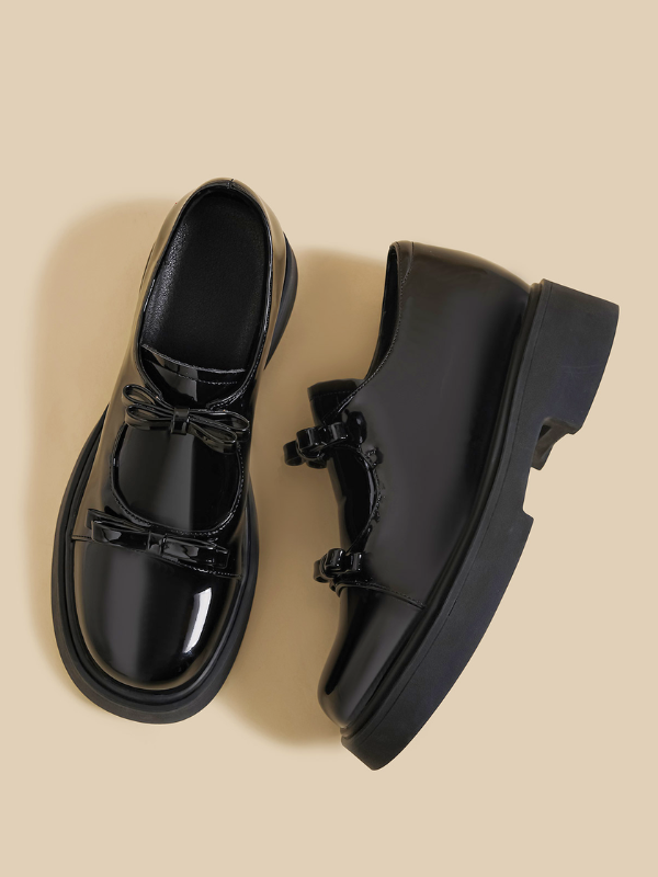 Ribbon Double Strap Platform Shoes