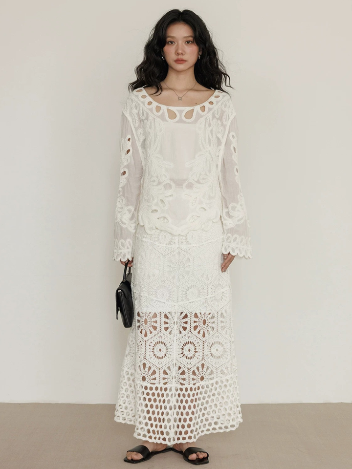 Crochet Panel Lace Skirt