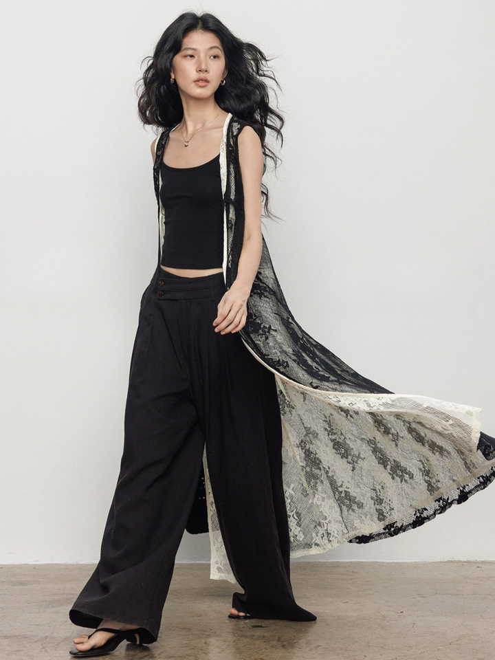 〈Pre Order〉Floral Lace Long Gilet