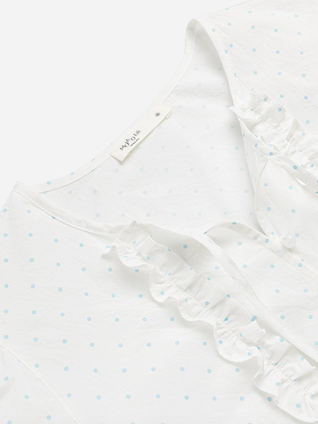 Sky Dot Frill Blouse