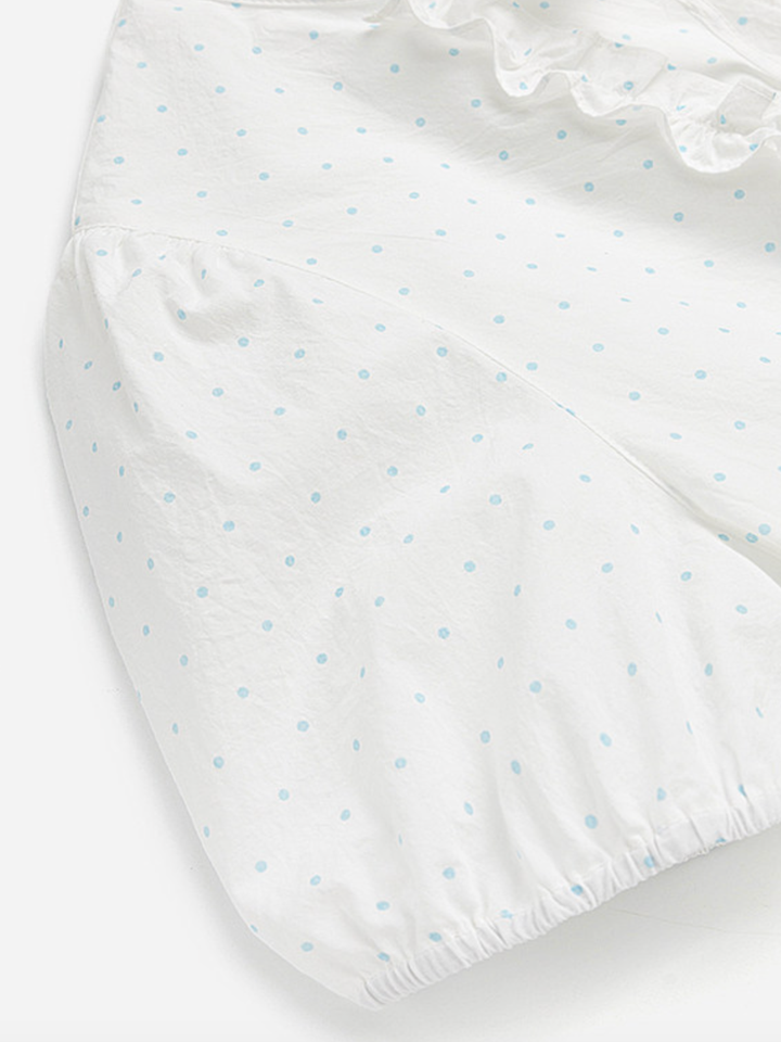 Sky Dot Frill Blouse