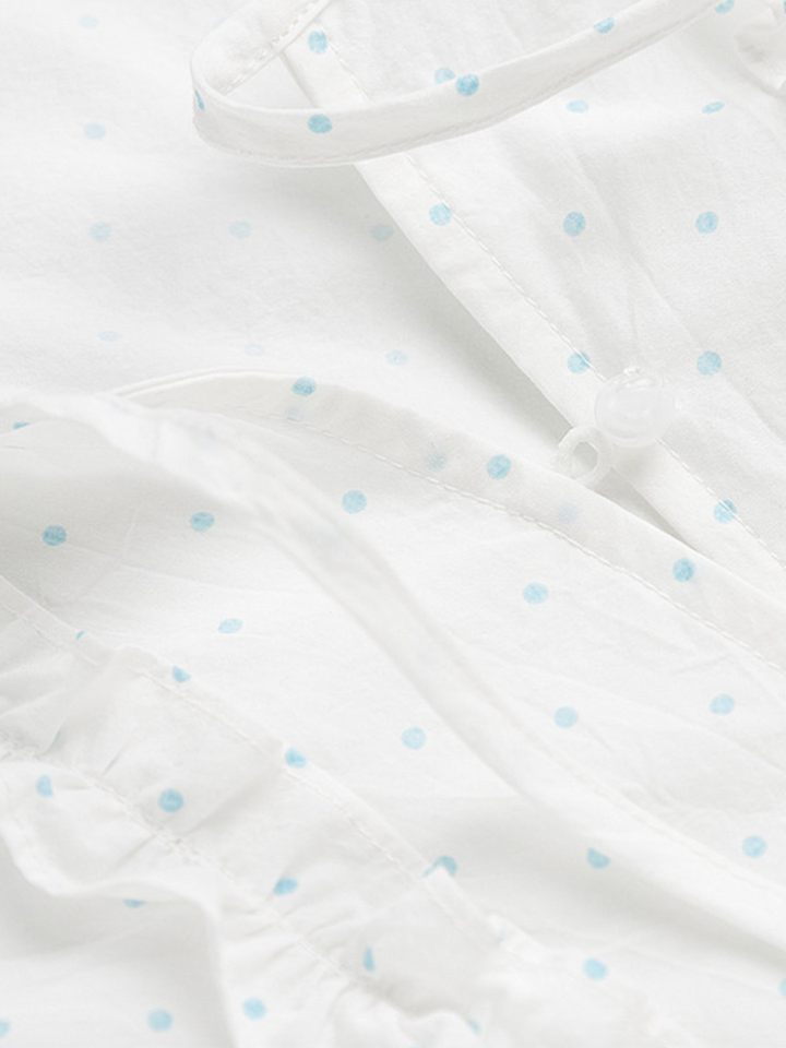 Sky Dot Frill Blouse