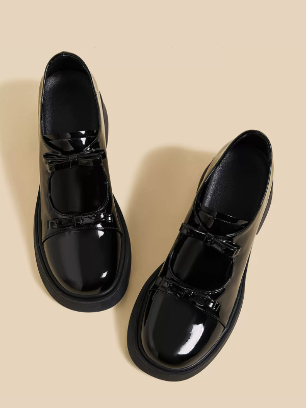 Ribbon Double Strap Platform Shoes