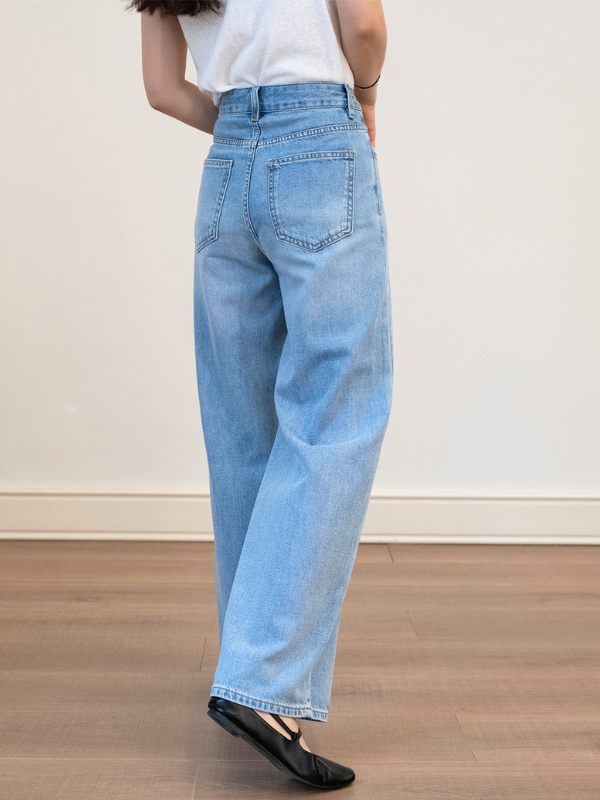 Subtle Glitter Wide Straight Denim（XS〜XL）