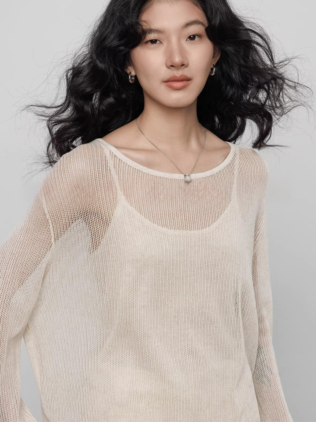 〈Pre order〉Back Cross Sheer Knit Set