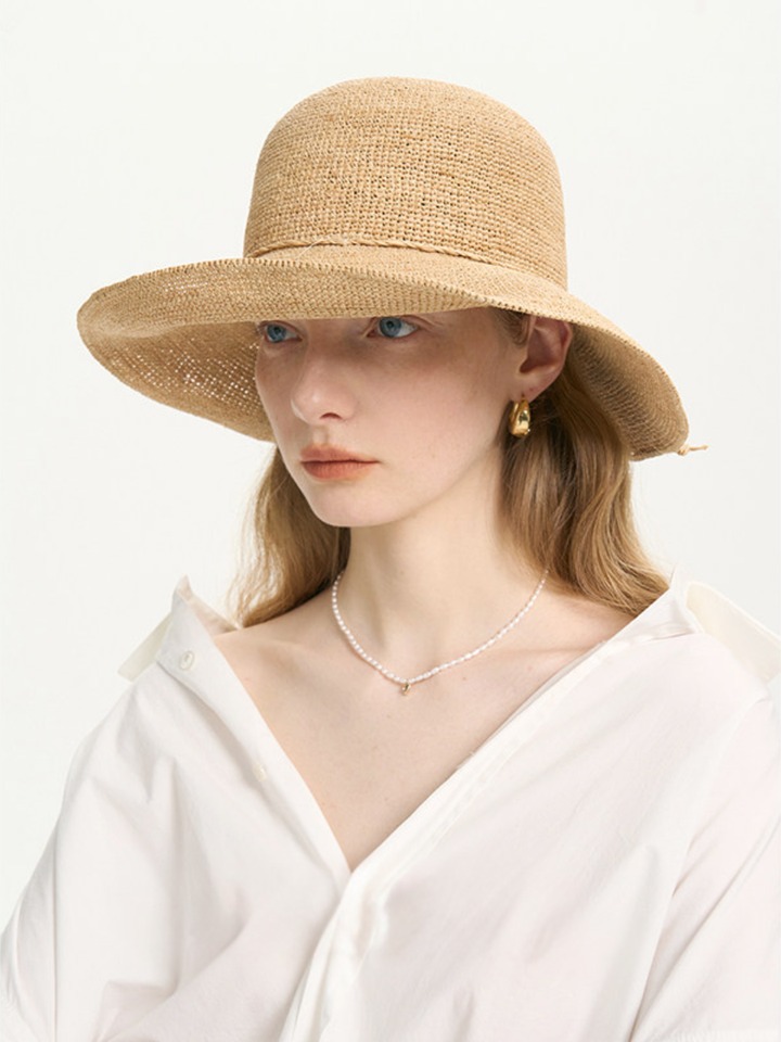 Natural Raffia Wide Brim Hat