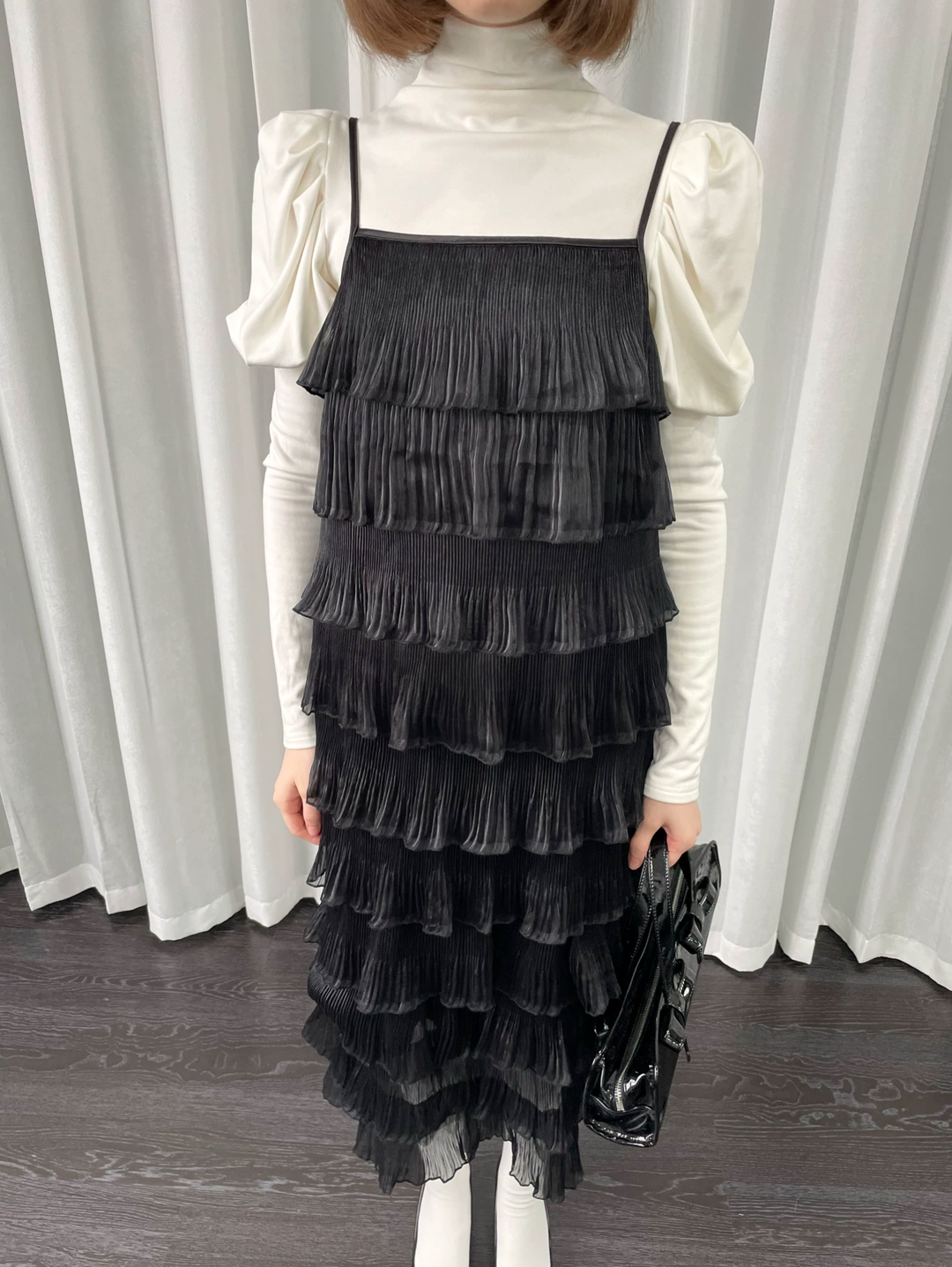 【Loose Smell】Layered Pleated Frill Dress