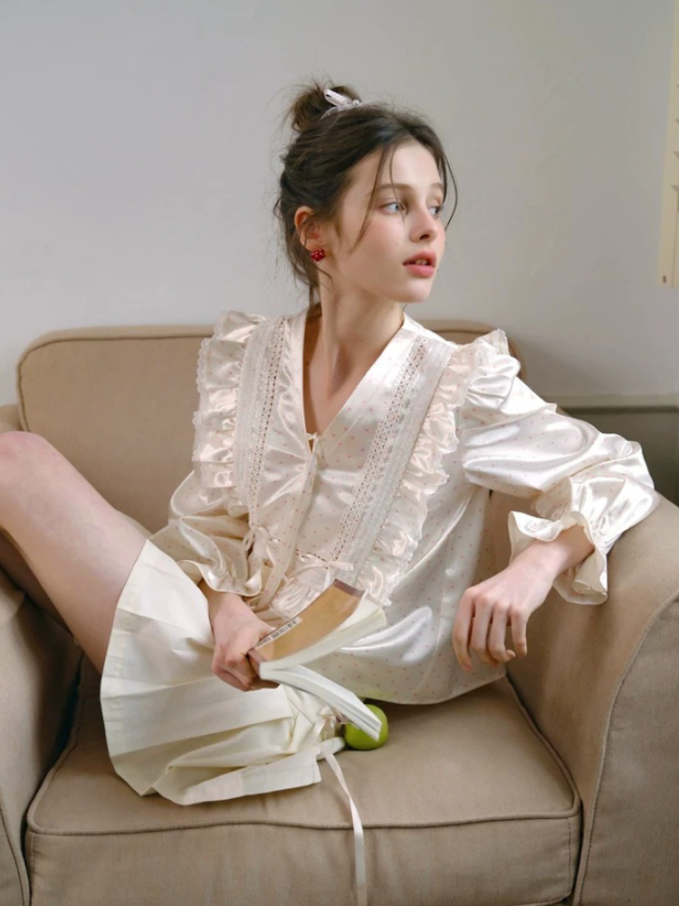 Satin Frill Detail Blouse