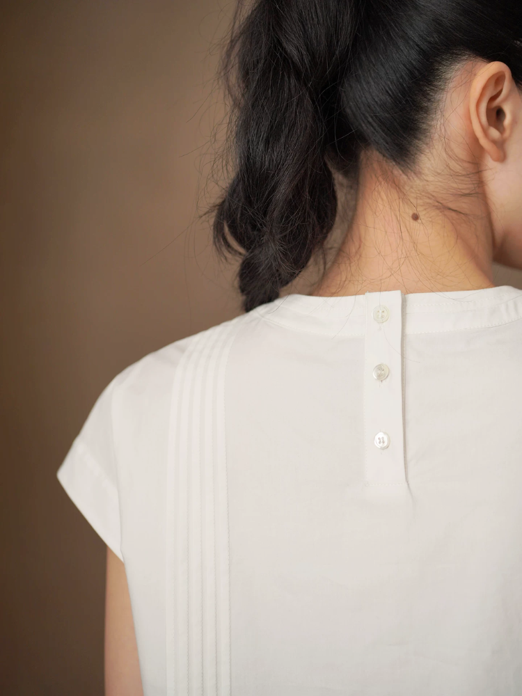 Pintuck Peplum Blouse
