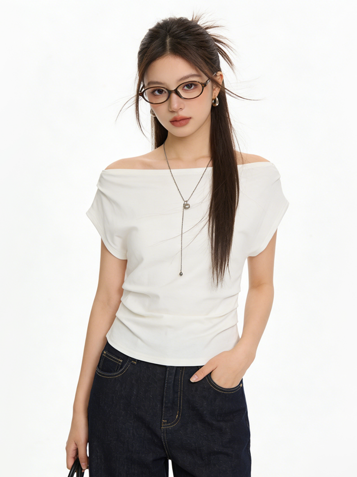 Drape Boat Neck Top