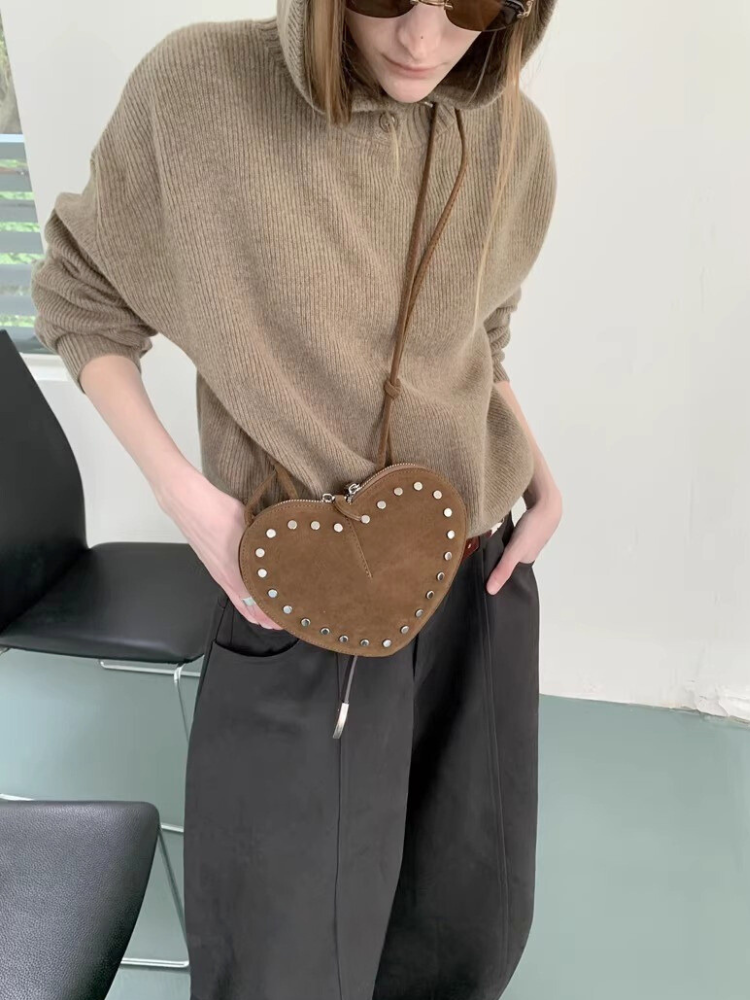 Studded Heart Mini Bag