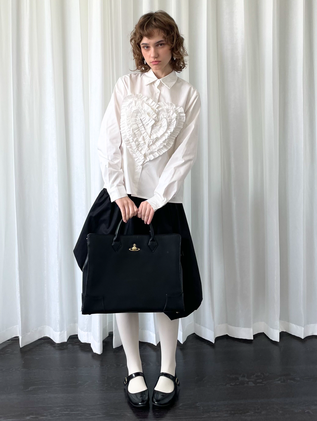 【Loose Smell】Heart Frill Shirt