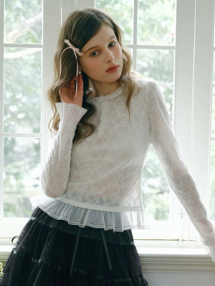 Textured Jacquard Knit Top