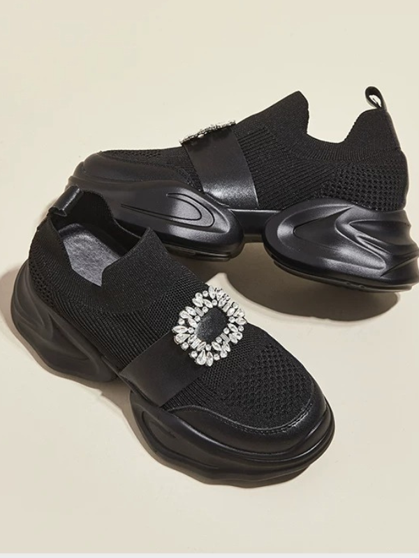 Ornament Buckle Slip-on Sneakers
