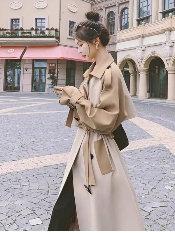 Bi-Color Structured Trench Coat