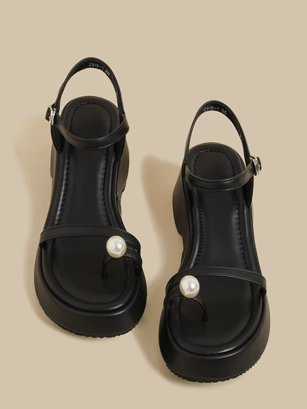 Pearl Accent Platform Sandals