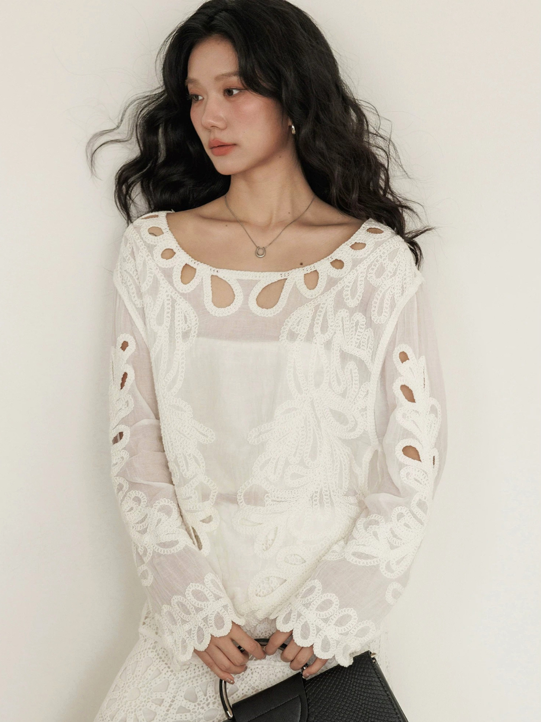 Loop Lace Sheer Blouse